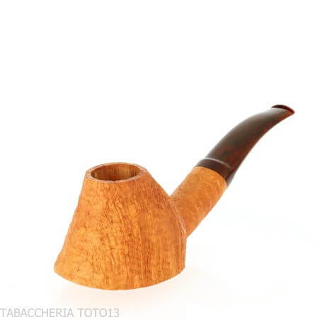 Pipa de demua con forma de volcán, brezo claro arenado.-Demua