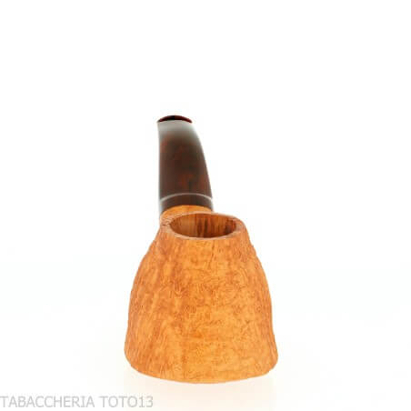 Pipa de demua con forma de volcán, brezo claro arenado.-Demua