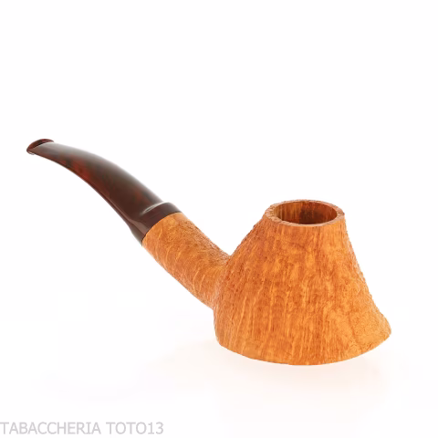 Demua pipe in the shape of a volcano, sandblasted light briar-Demua