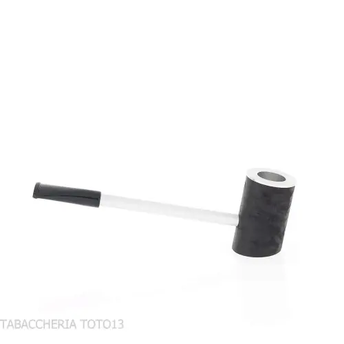 Tsuge Capito Métal bruyère noir - Pipe Pour le Tabac - Racine naturelle, Métal