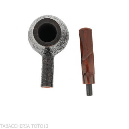 Demua Brandy-shaped pipe in black sandblasted briar-Demua