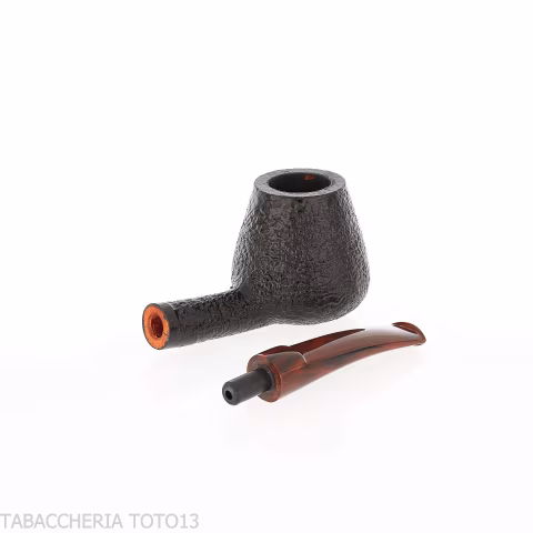 Demua pipa forma Brandy radica sabbiata nera-Demua