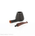 Demua Brandy-shaped pipe in black sandblasted briar-Demua