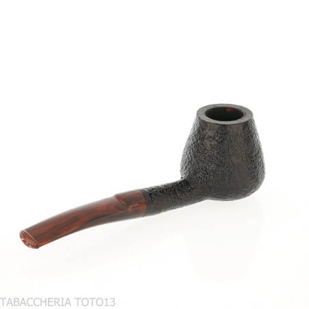 Demua Brandy-shaped pipe in black sandblasted briar-Demua