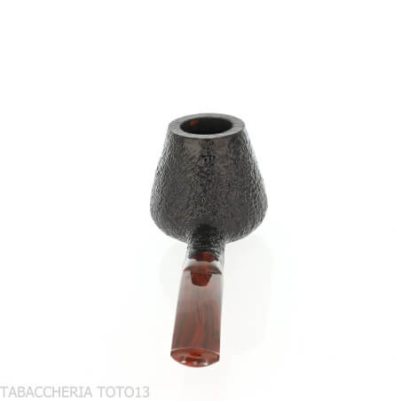 Demua Brandy-shaped pipe in black sandblasted briar-Demua