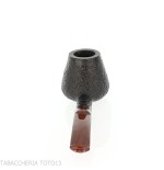 Demua Brandy-shaped pipe in black sandblasted briar-Demua