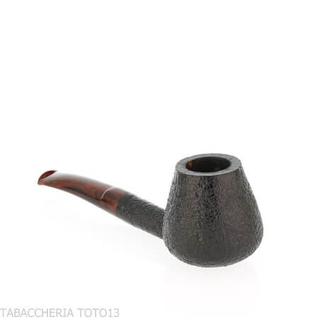 Demua Brandy-shaped pipe in black sandblasted briar-Demua