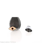 Demua octagonal panel-shaped pipe in black sandblasted briar-Demua