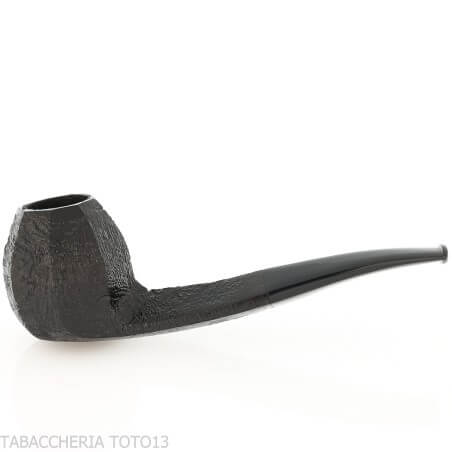 Demua octagonal panel-shaped pipe in black sandblasted briar-Demua