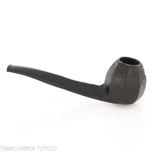 Demua octagonal panel-shaped pipe in black sandblasted briar-Demua