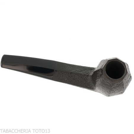 Demua octagonal panel-shaped pipe in black sandblasted briar-Demua