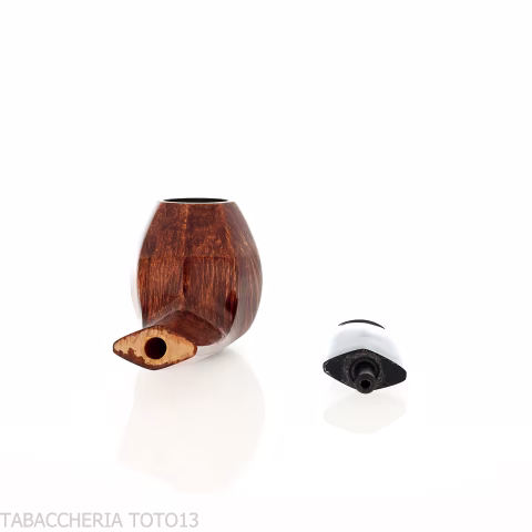 Demua octagonal panel-shaped pipe in dark polished briar-Demua