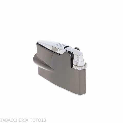 Ronson mini Varaflame V golden lighter on satin dark chrome - Lighters - Metal