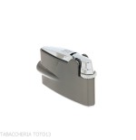 Accendino Ronson mini Varaflame V dorata su cromo scuro satinato - Accendini