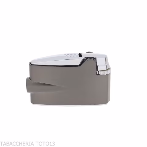Ronson mini Varaflame V golden lighter on satin dark chrome - Lighters - Metal