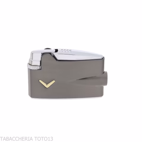 Ronson mini Varaflame V golden lighter on satin dark chrome - Lighters - Metal
