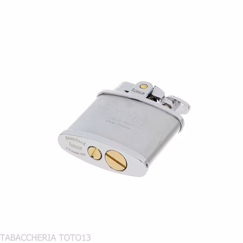 Ronson Nostalgia briquet à essence avec finition chrome satiné - Briquets - Laiton