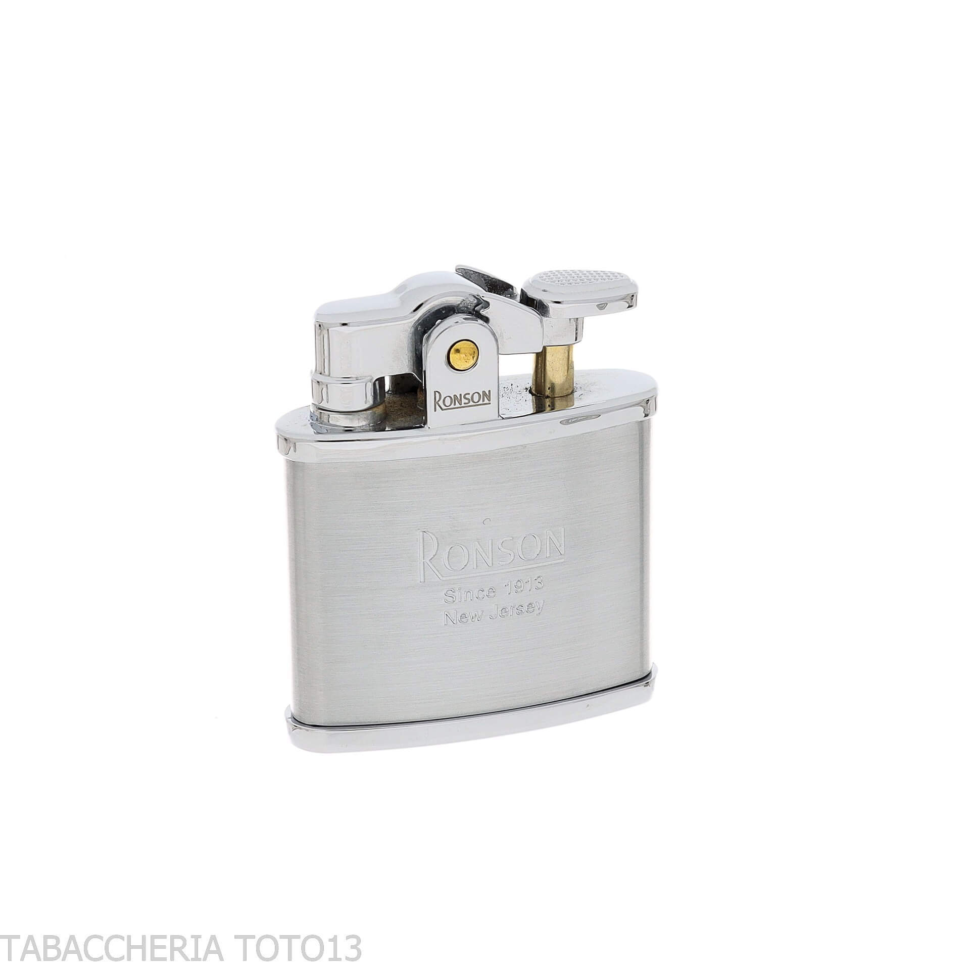 Ronson Nostalgia petrol lighter with satin chrome finish - Lighters - Brass