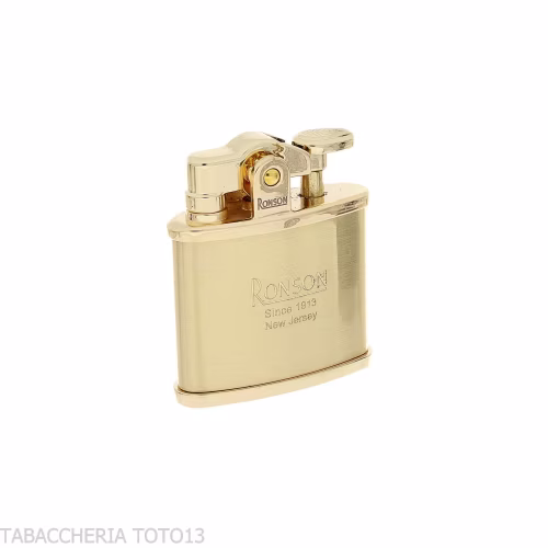 Ronson Nostalgia petrol lighter with satin brass finish-Ronson