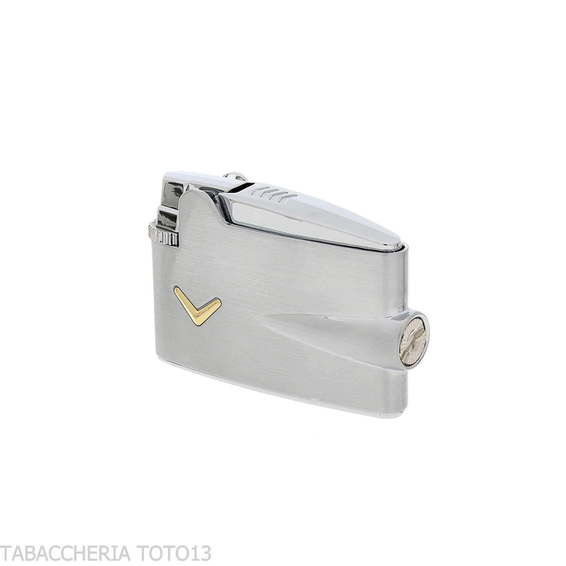 Briquet Ronson mini Varaflame V doré sur chrome satiné - Briquets