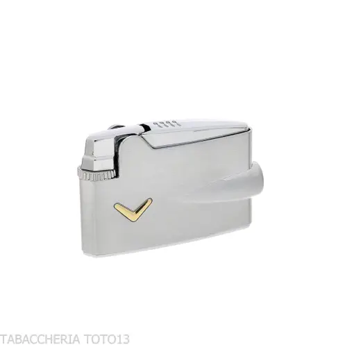 Encendedor Ronson mini Varaflame V dorado sobre cromo satinado - Alumbradores