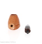 Demua Pipa de tabaco con forma de volcán en brezo veteado natural y claro-Demua