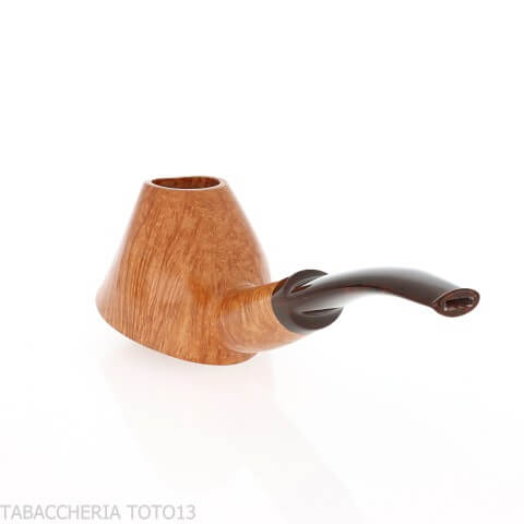 Demua Volcano-shaped tobacco pipe in light, natural, veined briar-Demua