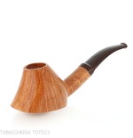 Demua Volcano-shaped tobacco pipe in light, natural, veined briar-Demua