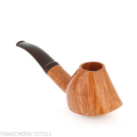Demua Pipa de tabaco con forma de volcán en brezo veteado natural y claro-Demua