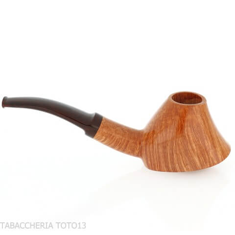 Demua Volcano-shaped tobacco pipe in light, natural, veined briar-Demua