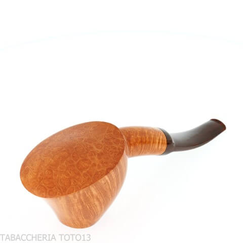 Demua Pipa de tabaco con forma de volcán en brezo veteado natural y claro-Demua