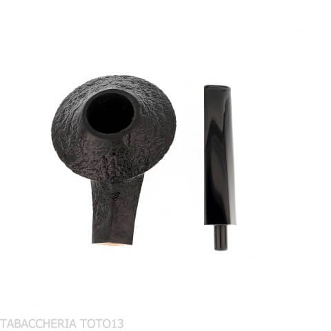 Demua Bulldog Cutty Pfeife aus schwarz sandgestrahltem Bruyèreholz-Demua