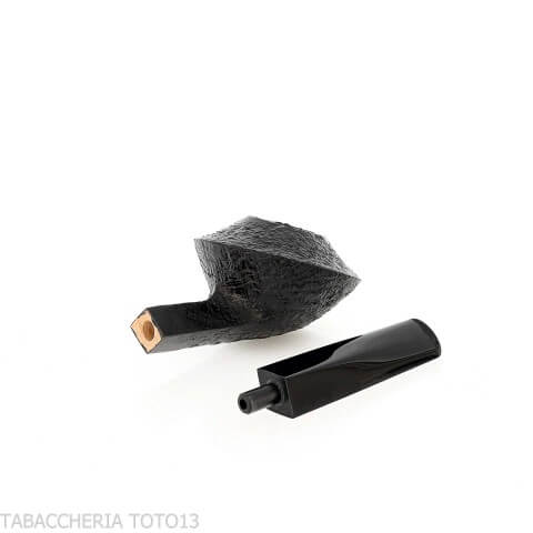 Demua Bulldog Cutty Pfeife aus schwarz sandgestrahltem Bruyèreholz-Demua