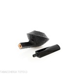 Demua Bulldog Cutty Pfeife aus schwarz sandgestrahltem Bruyèreholz-Demua