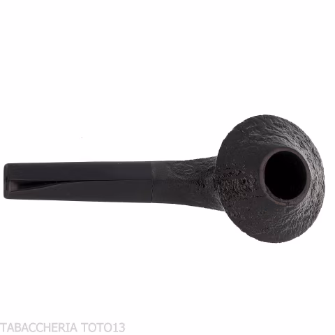 Demua pipa forma Bulldog Cutty radica sabbiata nera-Demua