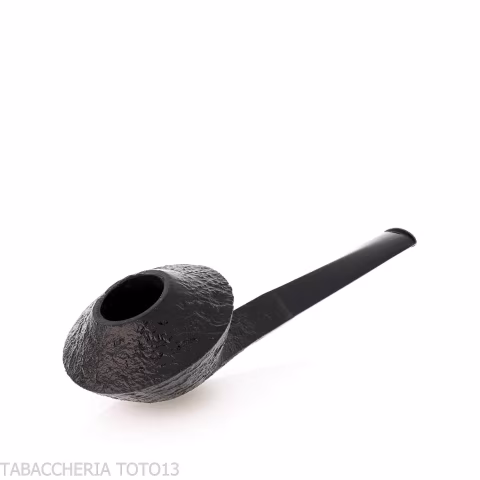 Demua pipa forma Bulldog Cutty radica sabbiata nera-Demua