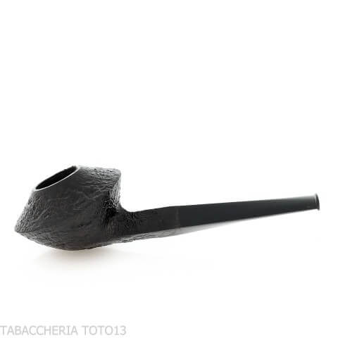 Demua Bulldog Cutty Pipe in Black Sandblasted Briar-Demua