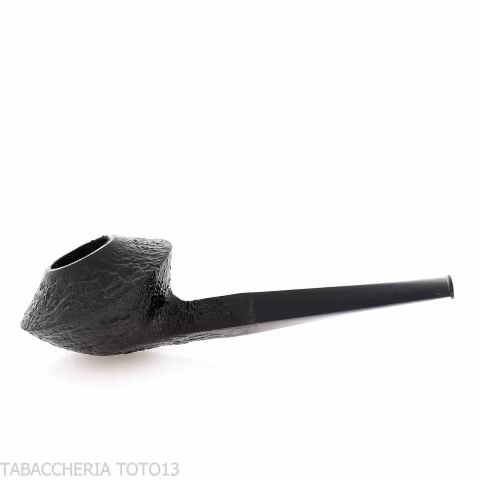 Demua pipa forma Bulldog Cutty radica sabbiata nera-Demua
