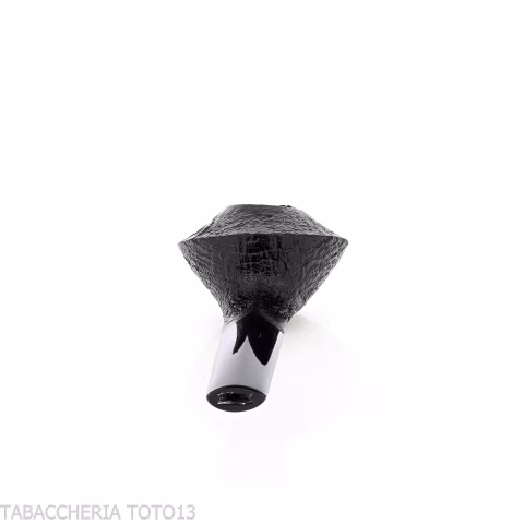 Demua pipa forma Bulldog Cutty radica sabbiata nera-Demua