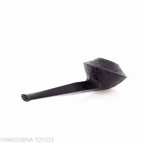 Demua pipa forma Bulldog Cutty radica sabbiata nera-Demua