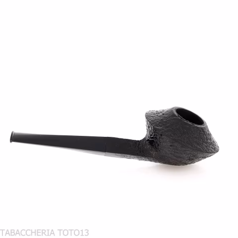 Demua pipa forma Bulldog Cutty radica sabbiata nera-Demua