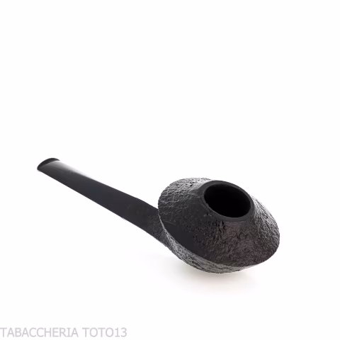 Demua pipa forma Bulldog Cutty radica sabbiata nera-Demua