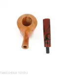Demua pipa Cherrywood or Ballerina-shaped pipe in natural, veined briar-Demua