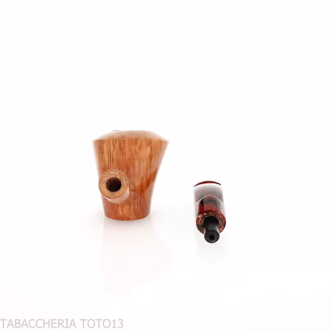 Demua pipa Cherrywood or Ballerina-shaped pipe in natural, veined briar-Demua