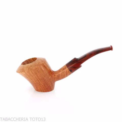 Demua pipa Cherrywood or Ballerina-shaped pipe in natural, veined briar-Demua