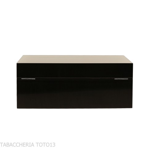 Boîte humidifiée Gentili pour 40 cigares, finition noire brillante - Accessoires Cigare