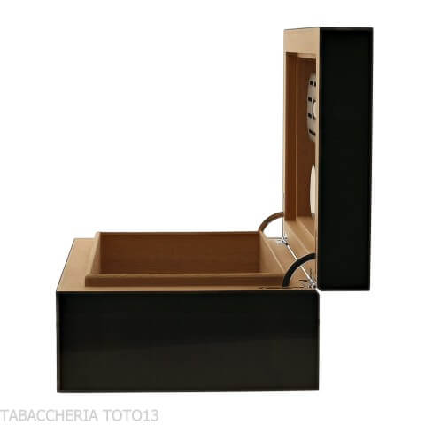 Gentili scatola umidificata per 40 sigari finitura nero lucido - Accessori Per Sigari