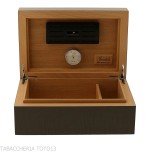 Boîte humidifiée Gentili pour 40 cigares, finition noire brillante - Accessoires Cigare