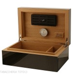 Gentili scatola umidificata per 40 sigari finitura nero lucido - Accessori Per Sigari