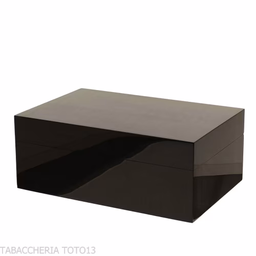 Boîte humidifiée Gentili pour 40 cigares, finition noire brillante-Humidor et Vitrines Wipes